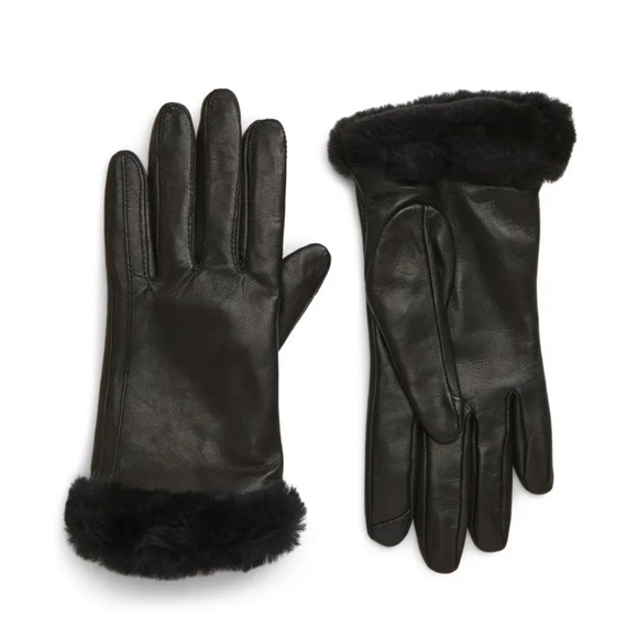 Ugg Genuine Shearling Leather Tech Gloves - Picture 1 of 3